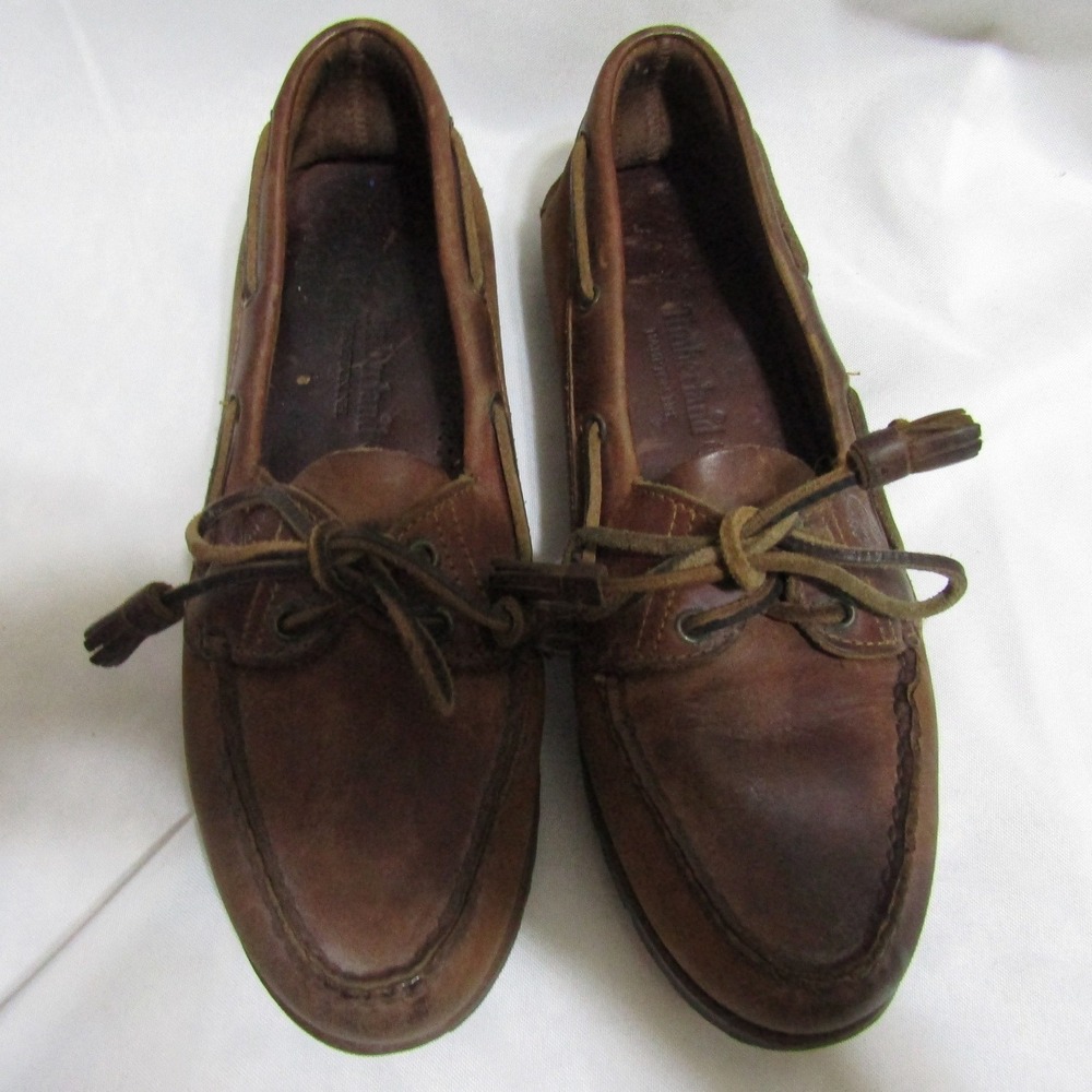 Timberland Boat Shoes Mens 10 N Brown Good Leather Lug Sole Tassel Classic